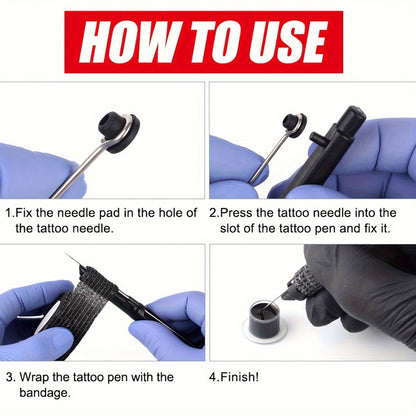 Manual Hand-Poke Tattoo Kit A02-3 with 14.3cm Pen Holder, Five Needles, Two Bottles and Transfer Accessories