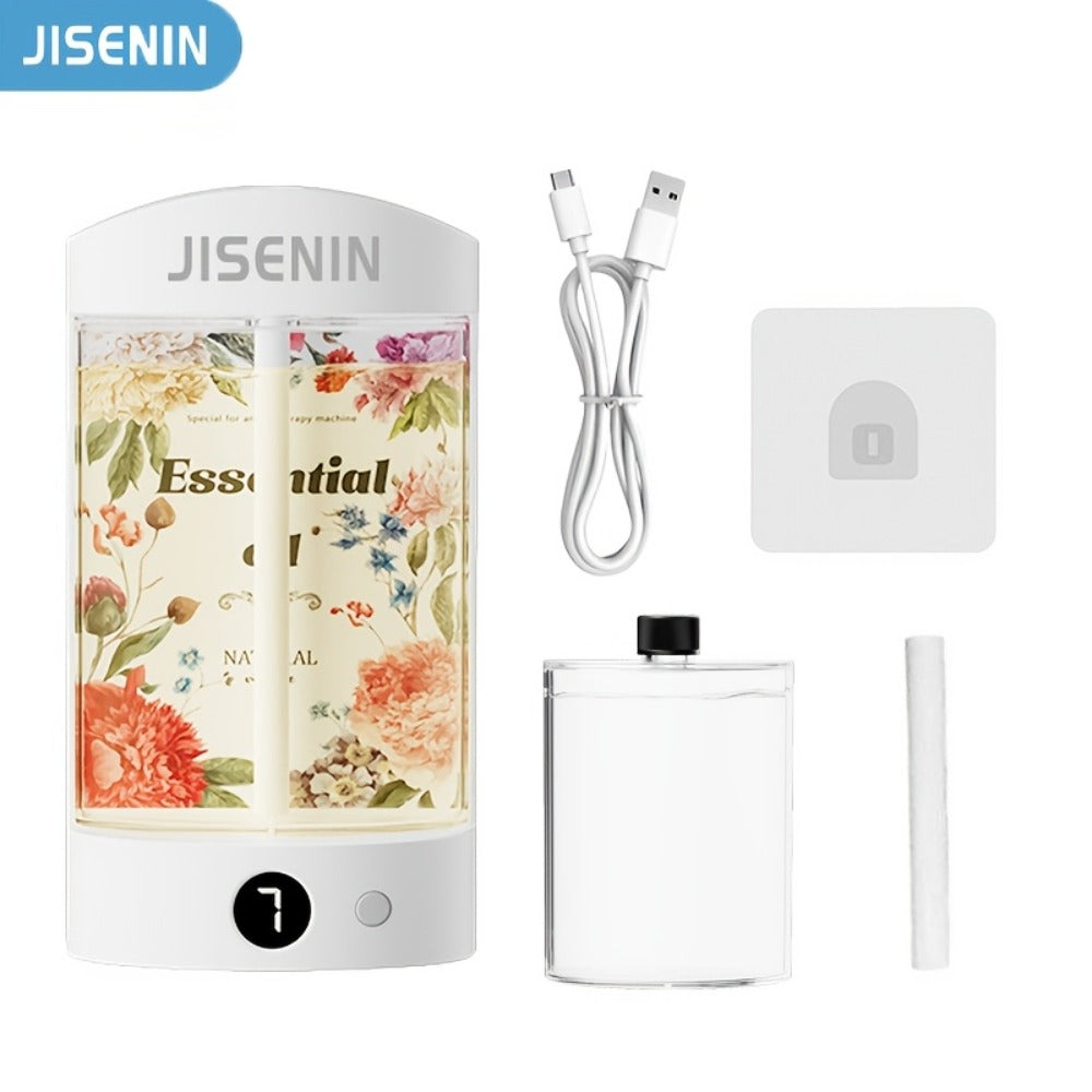 Mini Aroma Diffuser & Humidifier 2-in-1 Portable USB Rechargeable, 7-Level Timer, Silent Operation