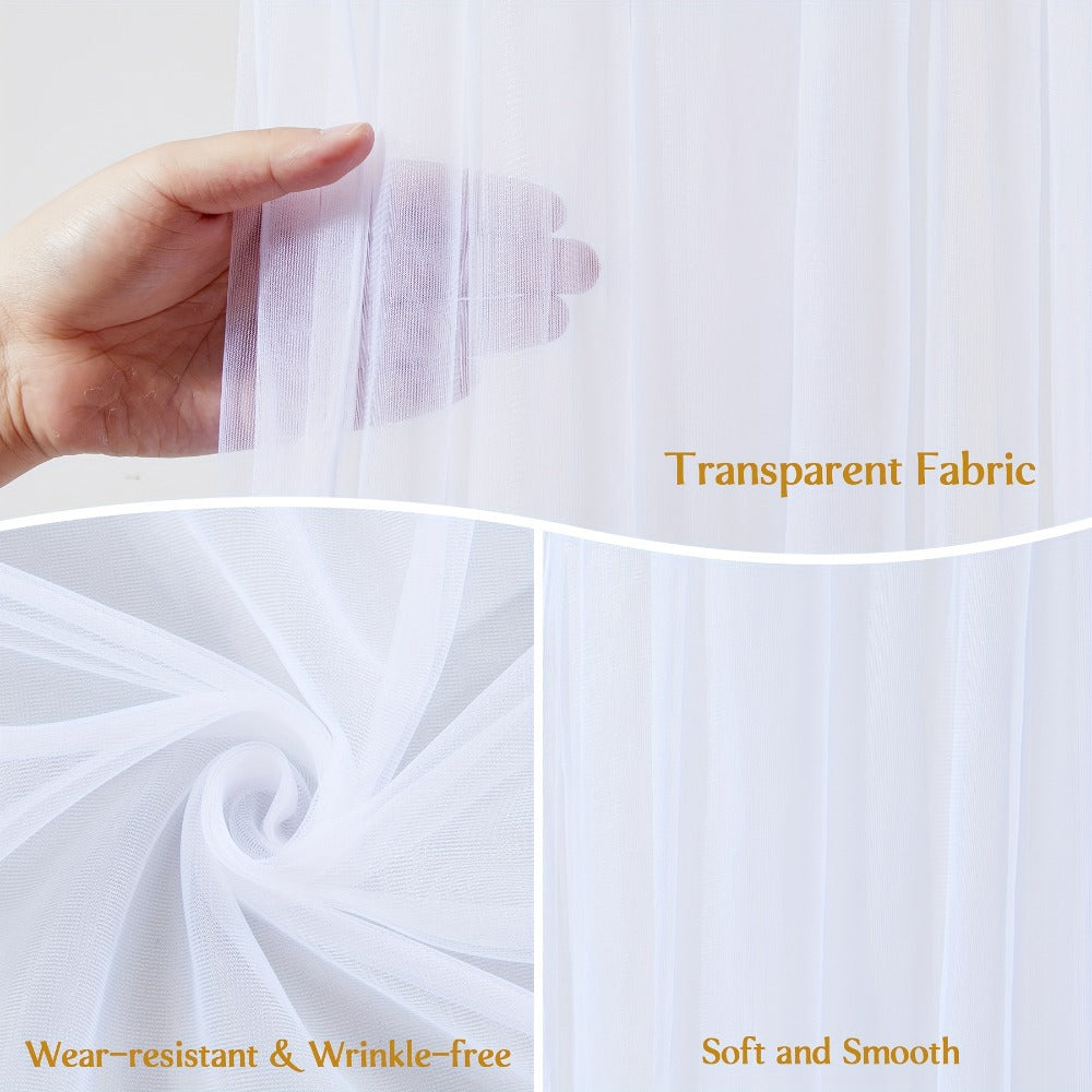 Six-Pack 63-by-118-Inch Sheer Chiffon Wedding Drape Curtains in 12 Source-Labeled Color Options