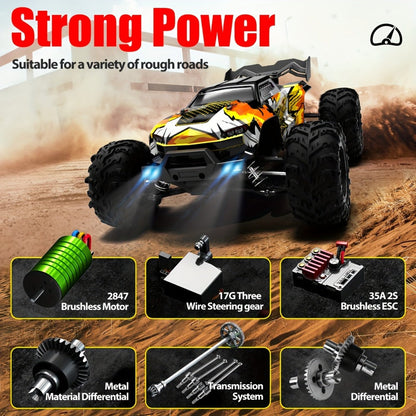 Remote Control Car, 1:16 Scale 4WD Off-Road Truck with 2.4GHz Control, 70KM/H Source Speed and Four Color Options