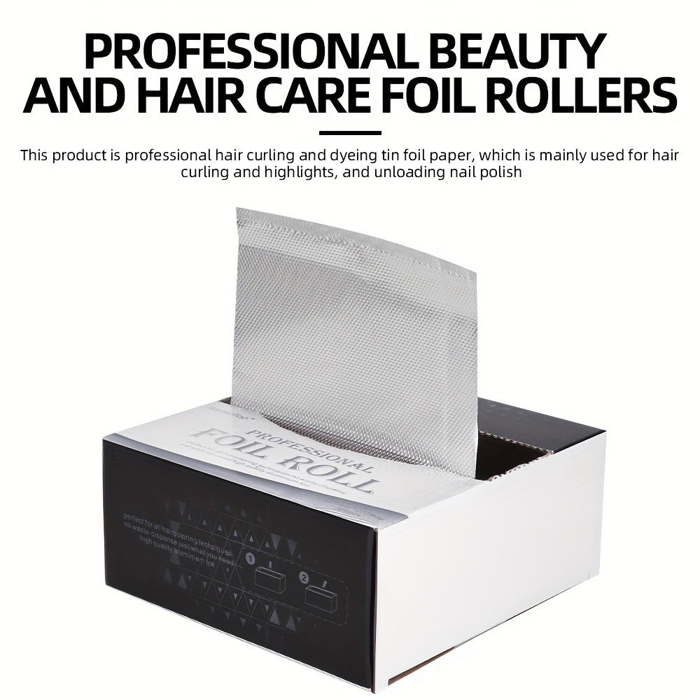 Pop-Up Hair Highlighting Foil Sheets, 300-Piece Box with Pre-Cut Silver Aluminum Sheets for Salon Coloring