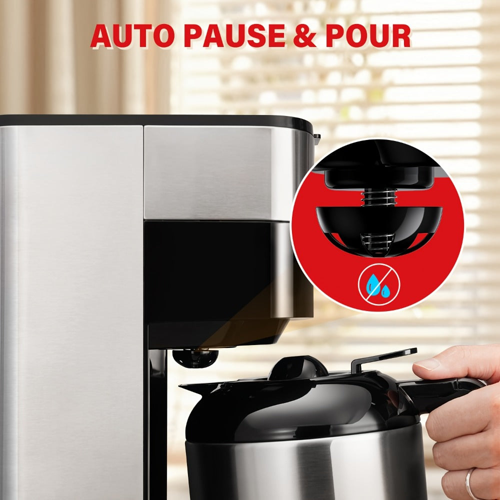 Touch Screen Programmable Drip Coffee Maker, Stainless Steel, Pause & Serve, Customizable Brew Strength