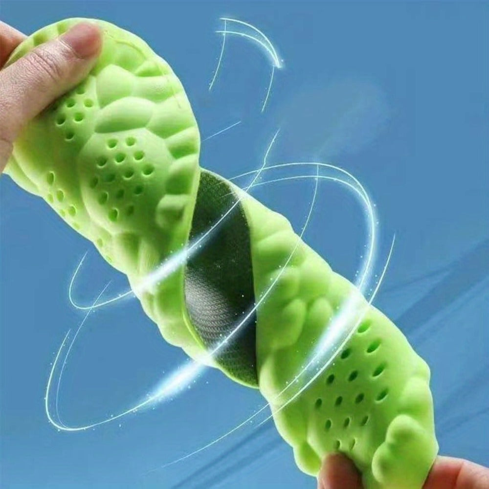 Four-Pair Green Honeycomb Foam Shoe Inserts with Trim Guide and Five EU Size Options from 35 to 46