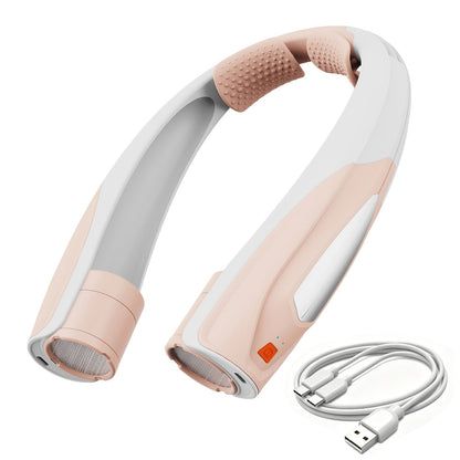 Wearable Neck Fan with Dual 3000mAh Battery Labels, Six Settings, USB-C Charging and Three Colors