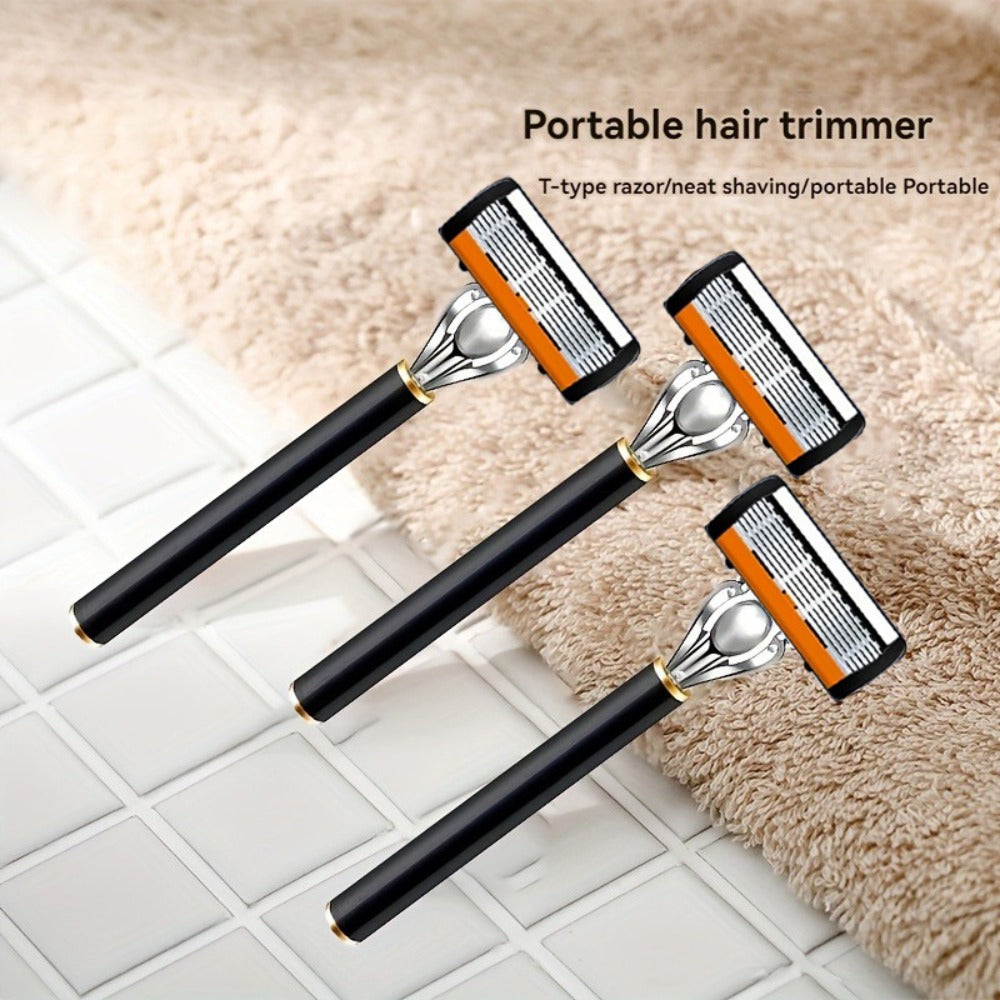 Metal Safety Razor Set with Washable Anti-Slip Handle and 24 or 36 Replacement Blades for Daily Shaving