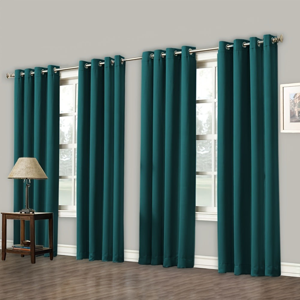 Blackout Curtains Grommet Top Room Darkening Window Drapes 4 Panels Set Living Room Bedroom