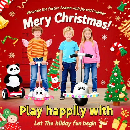LED Pogo Ball with 80cm Handle, 43cm Bounce Board, Thick Pedals and Pink or Black Color Options