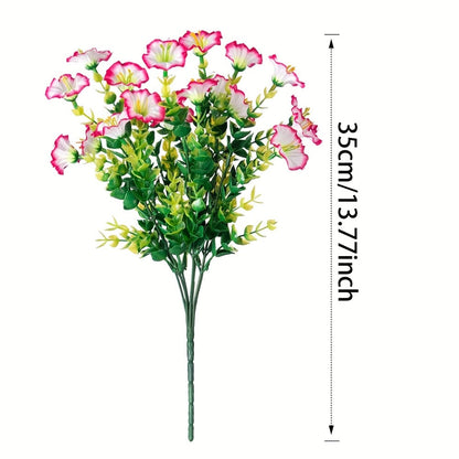 Artificial Flowers 10-Bundle Pink Morning Glory Set for Porch, Planter, Window Box and Home Decor