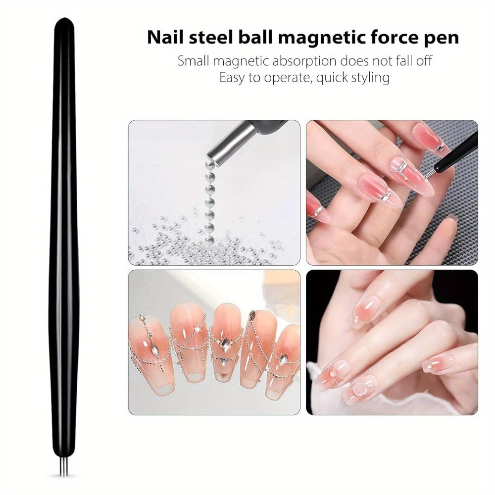 11-Piece Cat Eye Nail Magnet Set with Three-in-One Stick, Heart and Bunny Pattern Tools for Gel Designs