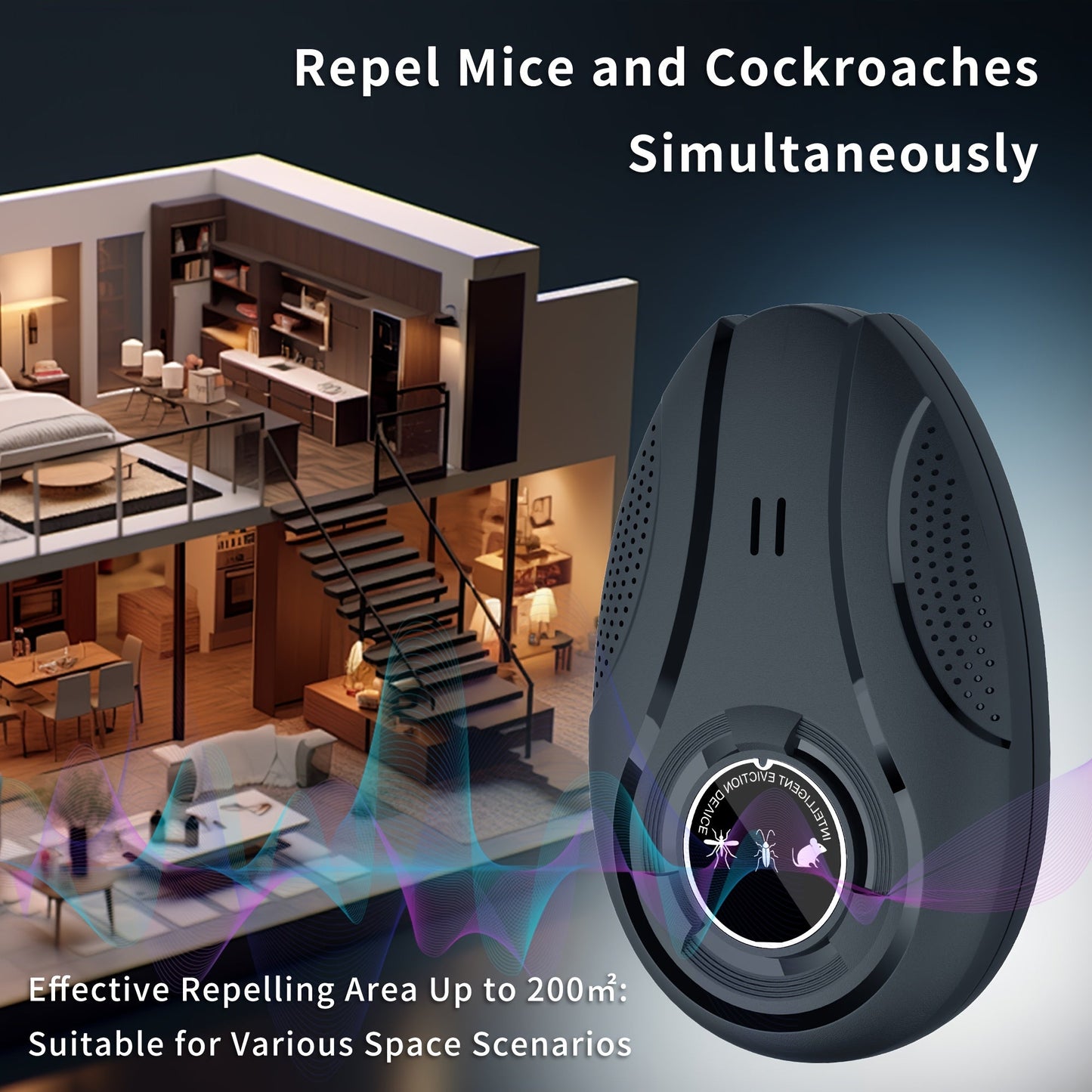 Electronic Pest Repeller – Soundwave Variable Frequency Insect Repellent for Home, Shop & Warehouse, Repels Mosquitoes, Rodents & Cockroaches, Multi-Pack