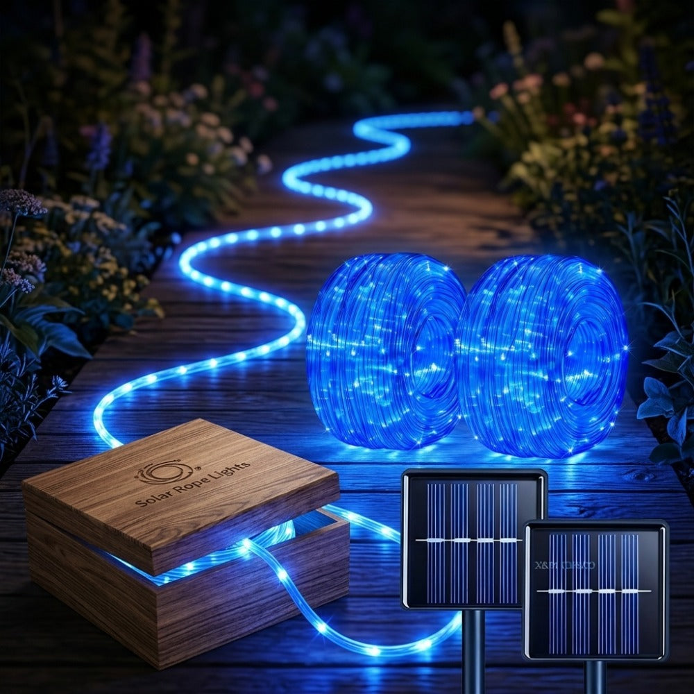 String Lights, Solar Flexible Fairy Lights with 50, 200 or 300 LEDs, Three Lengths and Four Color Options
