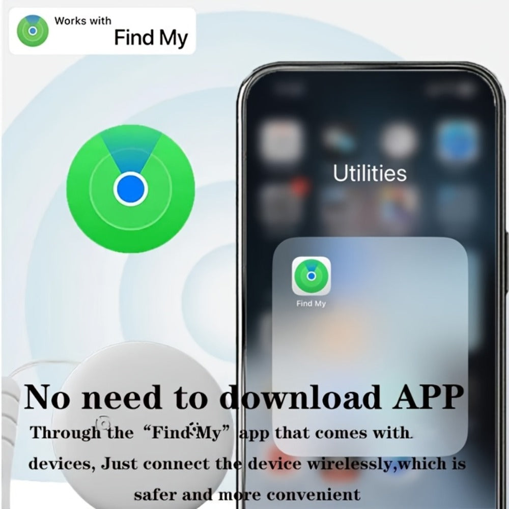 Apple Find My Compatible GPS Tracker – Mini Luggage Tracker with Magnetic Case, No Monthly Fee, Anti-Lost Device for Luggage Bags Keys Wallet, Works with iOS Find My Network