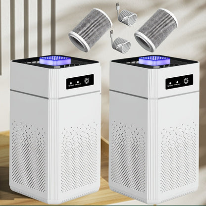 Air Purifier 2 Pack with Replacement Filters & USB Charging Cable – Compact HEPA Purifier for Home, Bedroom, Office, Removes Odors, Dust & Allergens