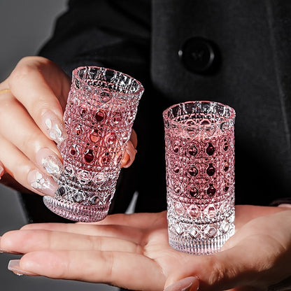 Diamond-Texture Shot Glass Set in Four- or Six-Piece Checkout Options for Home Bars and Party Serving