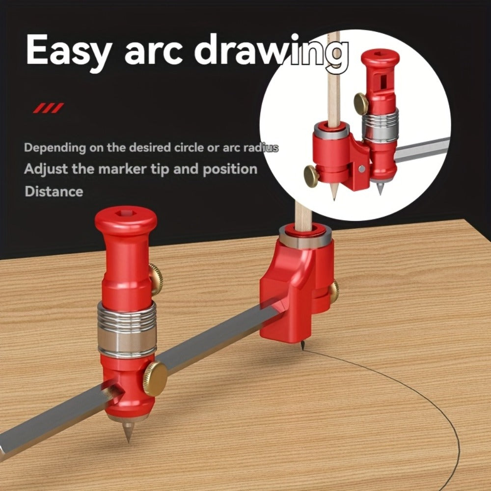Three-in-One Woodworking Marking Tool Kit with Straight, Parallel, Arc and Height Layout Attachments