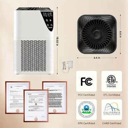 Air Purifier with 3-in-1 True HEPA Filter, 1250 Sq Ft Coverage, Air Sensor and Aroma Function