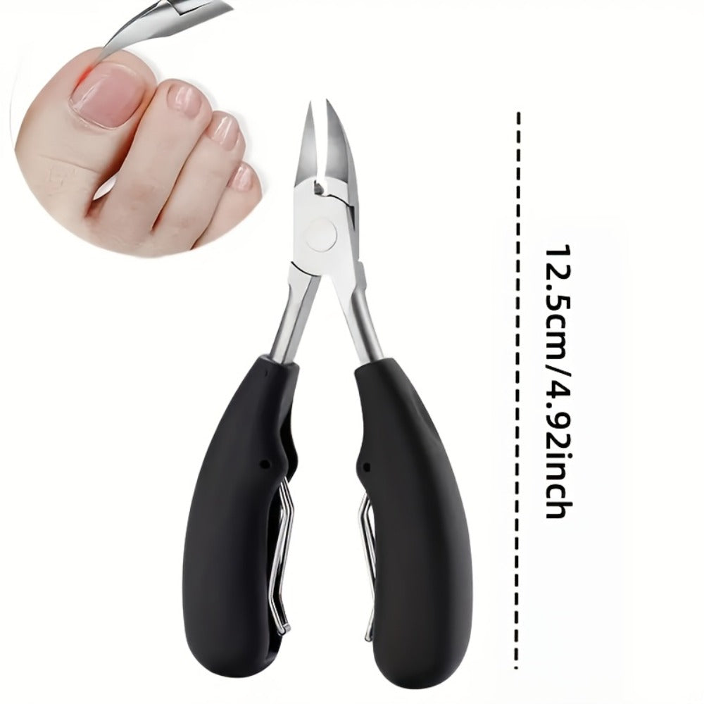 Four-Piece Nail Scissors Set with Extended Handles, Curved Blades and Nail File for Home Manicure and Pedicure
