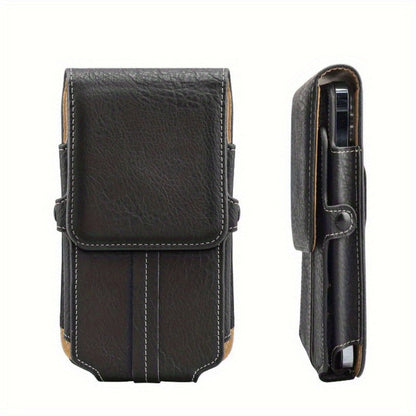 Vertical Belt-Clip Phone Holster with Card Slots for 5.2- to 7.2-Inch Phones in Black or Brown