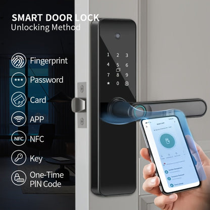 Fingerprint Smart Door Lock with WiFi App Keypad – 4-in-1 & 7-in-1 Keyless Entry, Wide-Angle Camera Option, Cat Eye Style, No Key Needed, for Home Rental Airbnb Office Hotel, iOS Android, Black