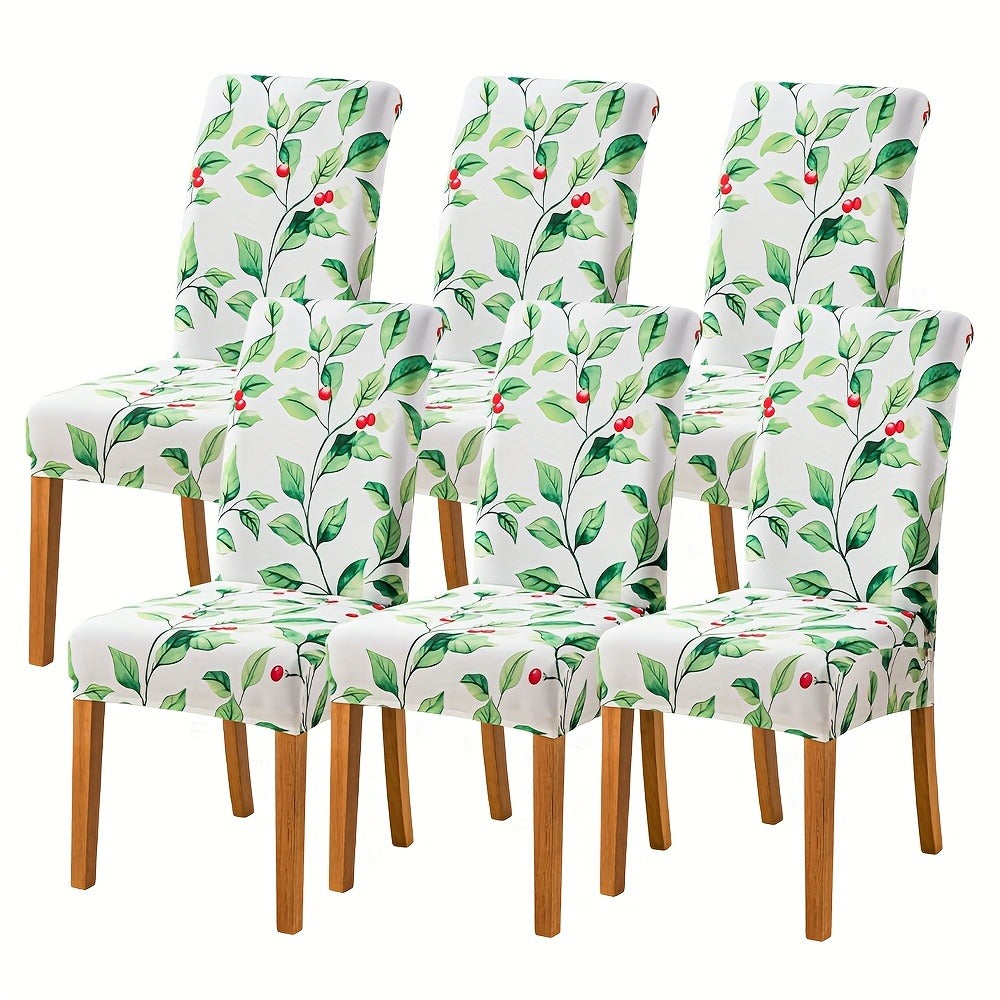 Printed Stretch Dining Chair Covers in Ten Patterns with Four- or Six-Piece Set Checkouts for Parsons Chairs