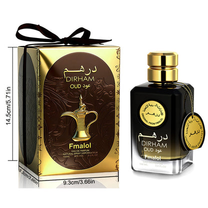 Agarwood Oud Arabic Perfume for Men 3.4 oz Long Lasting Luxury Woody Oriental Cologne - Dubai Middle East Noble Style Islamic Art Bottle - Gift for Him Birthday Anniversary