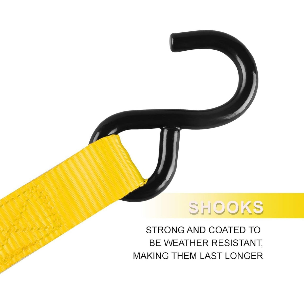 Ratchet Tie Down Straps 4-Pack 15FT 1,500 lb Break Strength Heavy Duty with Soft Loops & Storage Bag – High-Visibility Webbing for Motorcycle ATV Kayak Truck Bed Trailer Roof Rack