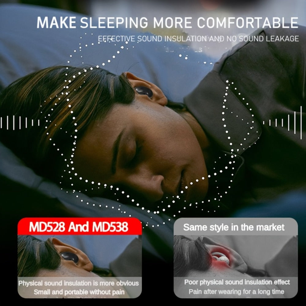 Bluetooth 5.3 Ultra-Thin Sleep Earbuds Invisible, Side Sleeping Special Small Ear Canal Mini Wireless Earphones, Comfortable In-Ear Invisible Design for Samsung Android iPhone Nighttime Relaxation Work