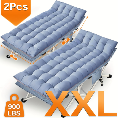 Folding Camping Cot with Mattress 75"-79" | Portable Sleeping Cot for Adults Kids & Teens | Home Office Beach Garden Fishing | Max Load 700-900 lbs