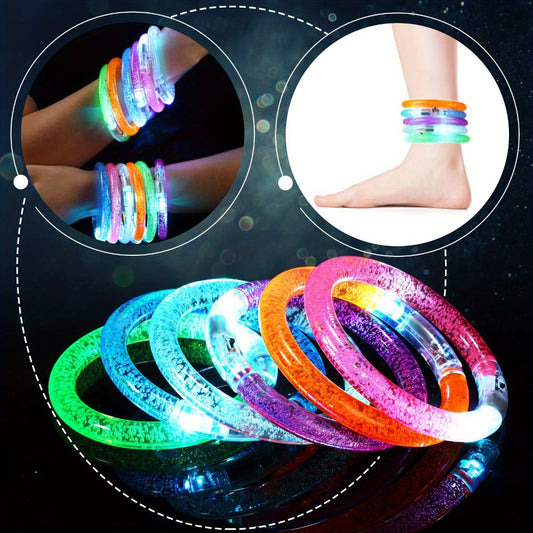 Glow Sticks Bracelets 100pcs 6 Colors LED Flashing Light Up Bracelet Set – Neon Party Supplies for Rave Concert Birthday Carnival Halloween Party Favors
