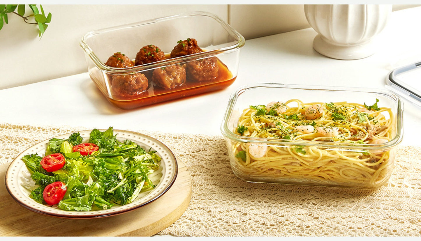 Large Glass Food Storage Containers with Lids 2 Pack – 63oz Borosilicate Glass Meal Prep Containers, Airtight Snap Lids, Oven Microwave Freezer Dishwasher Safe, Leak-Proof Baking Dish Set