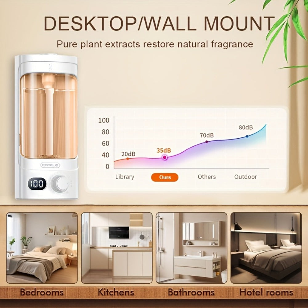 300ml Rechargeable Essential Oil Diffuser with Numeric Display, 100-Level Control Label and One Oil Bottle