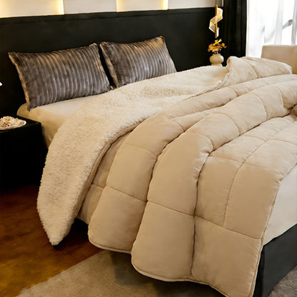 Reversible Sherpa Fleece Comforter Set in 40 Size and Color Options for Twin XL, Full, Queen or King Beds