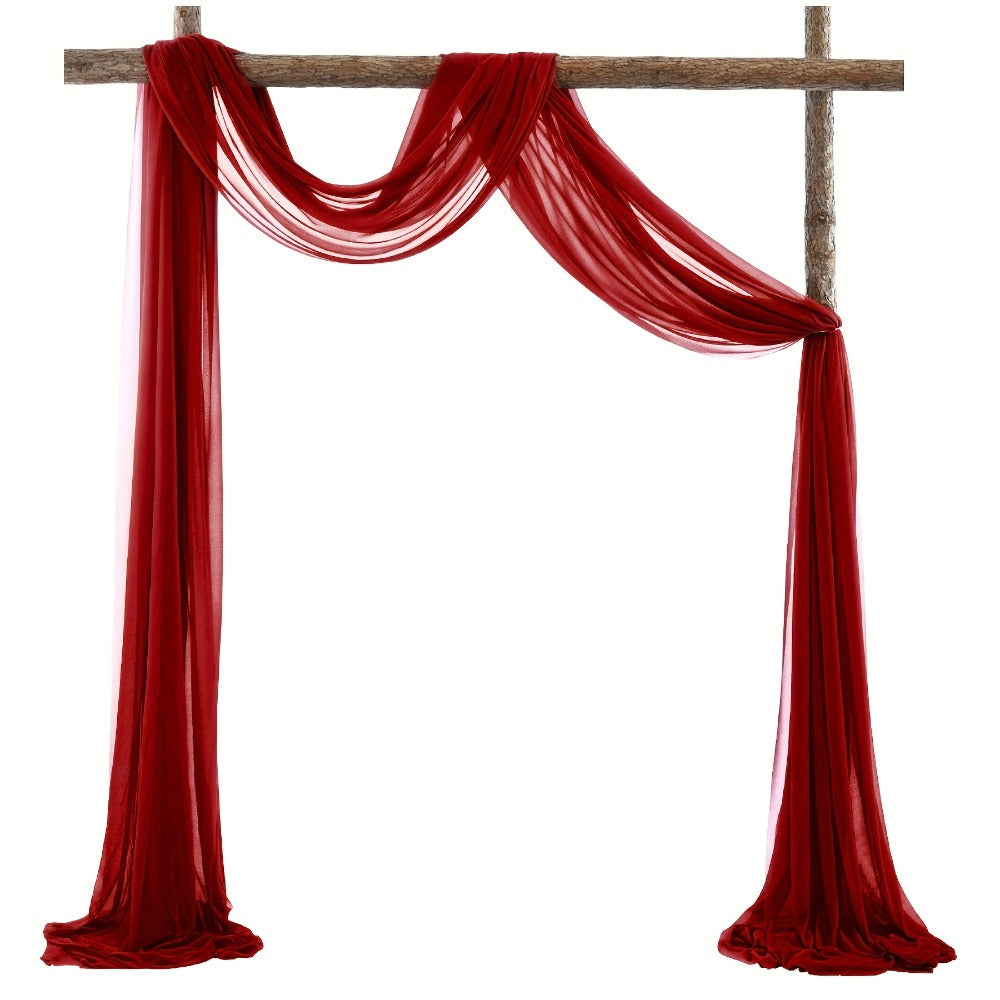 Sheer Yarn Drapery Curtain Party Backdrop 31.5" x 315" – Encrypted Gauze Flutter Streamer for Gender Reveal, Wedding, Birthday, Bridal Shower, Indoor & Outdoor Background Decoration | Reusable & Easy Hang