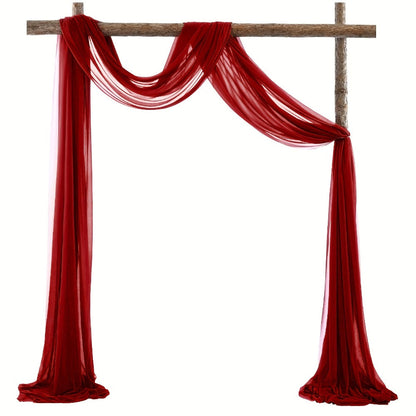 Sheer Yarn Drapery Curtain Party Backdrop 31.5" x 315" – Encrypted Gauze Flutter Streamer for Gender Reveal, Wedding, Birthday, Bridal Shower, Indoor & Outdoor Background Decoration | Reusable & Easy Hang