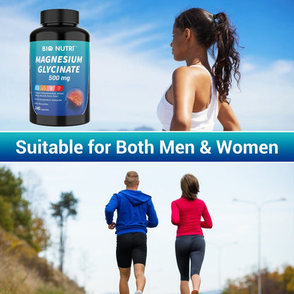 Magnesium Glycinate 500mg Chelated Capsules – Deep Sleep, Stress Relief & Muscle Relaxation Supplement for Women & Men, High Absorption, 240 Capsules 120-Day Supply