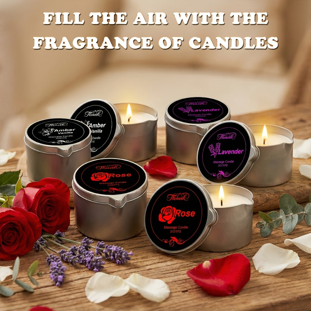 Black-Tin Massage Candle with Scent and Pack-Count Options for Spa, Pedicure and Body-Oil Use