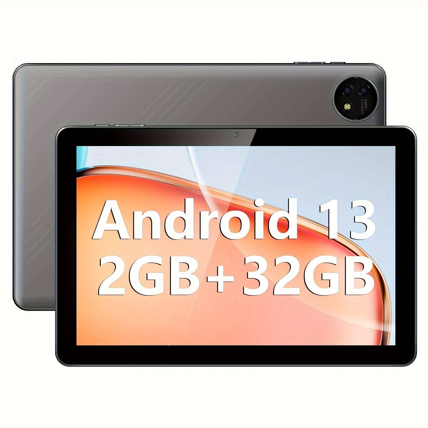 10 Inch Android 13 Tablet with GPS – 2GB RAM 32GB ROM 256GB Expandable, Quad-Core, 6000mAh Battery, IPS HD Screen, FM, GMS Certified, WiFi Tablet Computer Black Blue