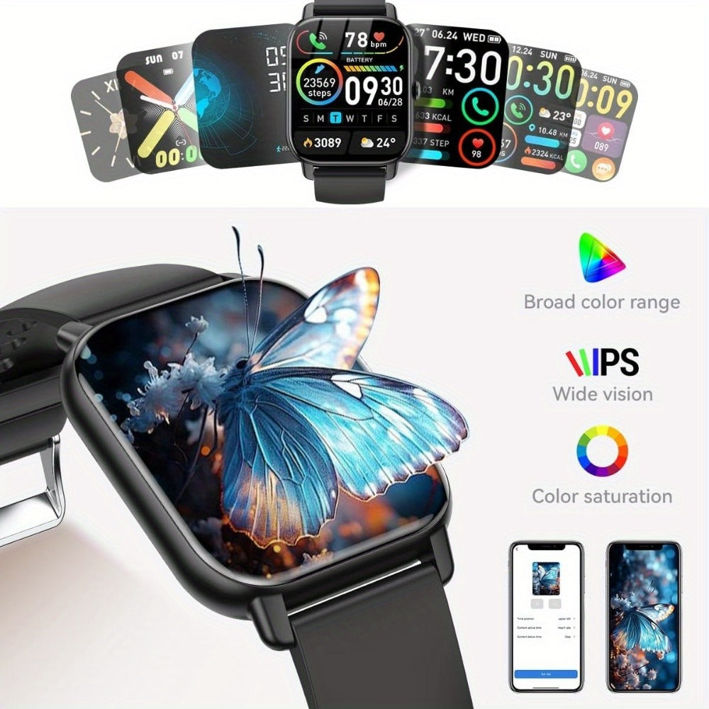Smartwatch – Large Screen with HD Voice Calling, Unisex Bluetooth , Message Reminder, Multiple Sport Modes, Heart Rate Sleep Tracker…