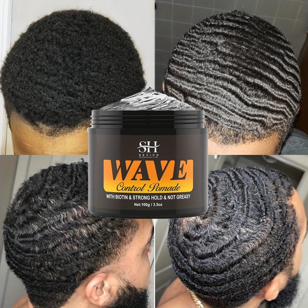 Wave Pomade Set for Men Strong Hold 360 Waves — Glycerin Formula Silky Shine, 4-Piece or 5-Piece Bundle with Silky Durag & Wave Brush, Deep Wave Pattern Hair Styling Kit, 100g