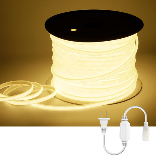 COB LED Strip Lights 10M 33ft 110V Connectable High Brightness Flexible Rope Light – No Dark Spots Indoor Outdoor Ceiling Kitchen Cabinet Closet Landscape Decor White Warm White