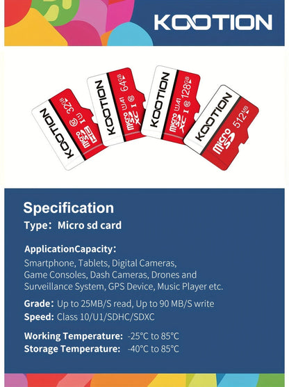 UHS-I C10 90MB/s Micro SD Card Bulk Pack with SD Adapter, TF Memory Card 5 or 10 Pack Full HD 1080P Recording for Smartphone Tablet Laptop Action Camera Dash Cam Drone Game Console – 512MB to 128GB