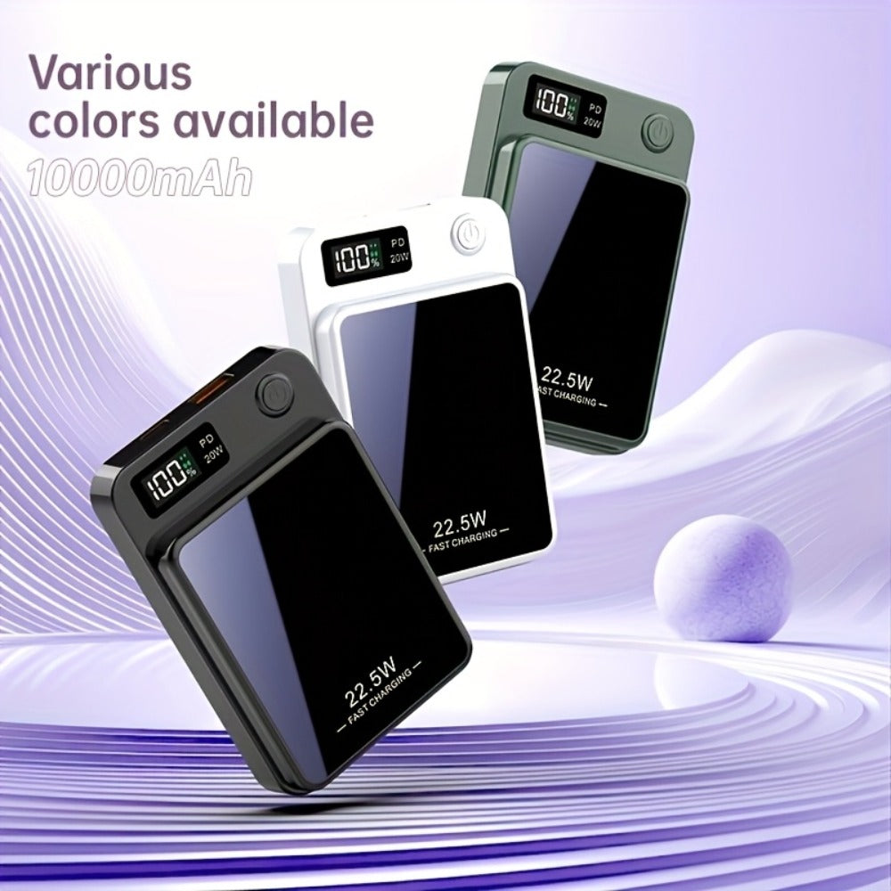 10000mAh Slim Magnetic Power Bank with 22.5W Marking, USB-C Connection and Two Color Options