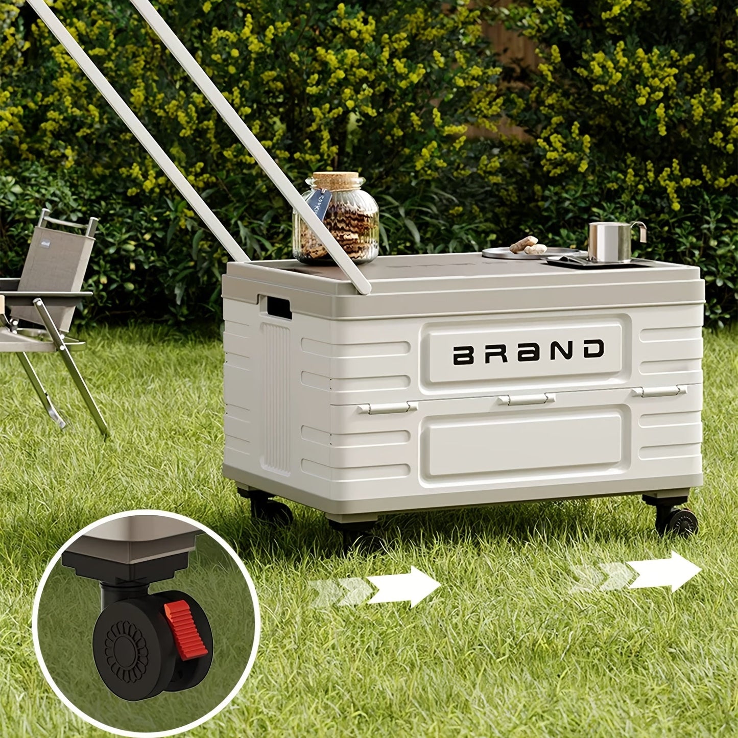 Collapsible White Storage Bin with Lid and Carry Handle in the Exact White Checkout Option