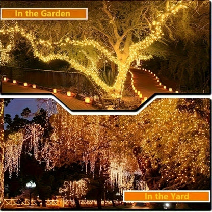 1000 LED 328ft Fairy String Lights Outdoor - Warm White Twinkle Gypsophila Style, 8 Modes, Flexible Wire for Garden, Patio, Backyard, Wedding, Party, Christmas & Bedroom Decoration