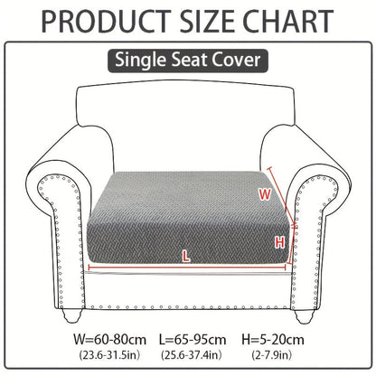 Jacquard Stretch Sofa Cover Non-Slip | Elastic Wear-Resistant Couch Slipcover, Polyester Jacquard Fabric, 1 to 4 Seat Sectional L-Shape, Armrest Backrest, Machine Washable