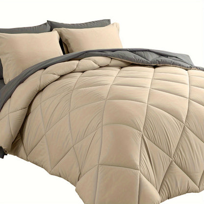 Comforter Set 7-Piece Bed in a Bag Queen King Full Soft Microfiber Down Alternative Comforter Fitted Sheet Flat Sheet Pillow Shams Pillowcases All Season Bedding Set 34 Colors