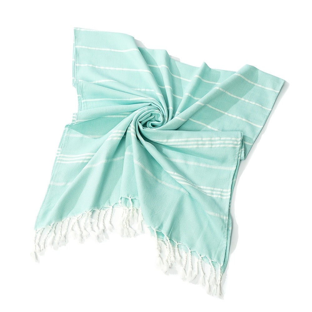 Striped Beach Towel in Ten Color Labels with 90 x 180 cm Source Size for Pool, Travel, Gym and Everyday Use