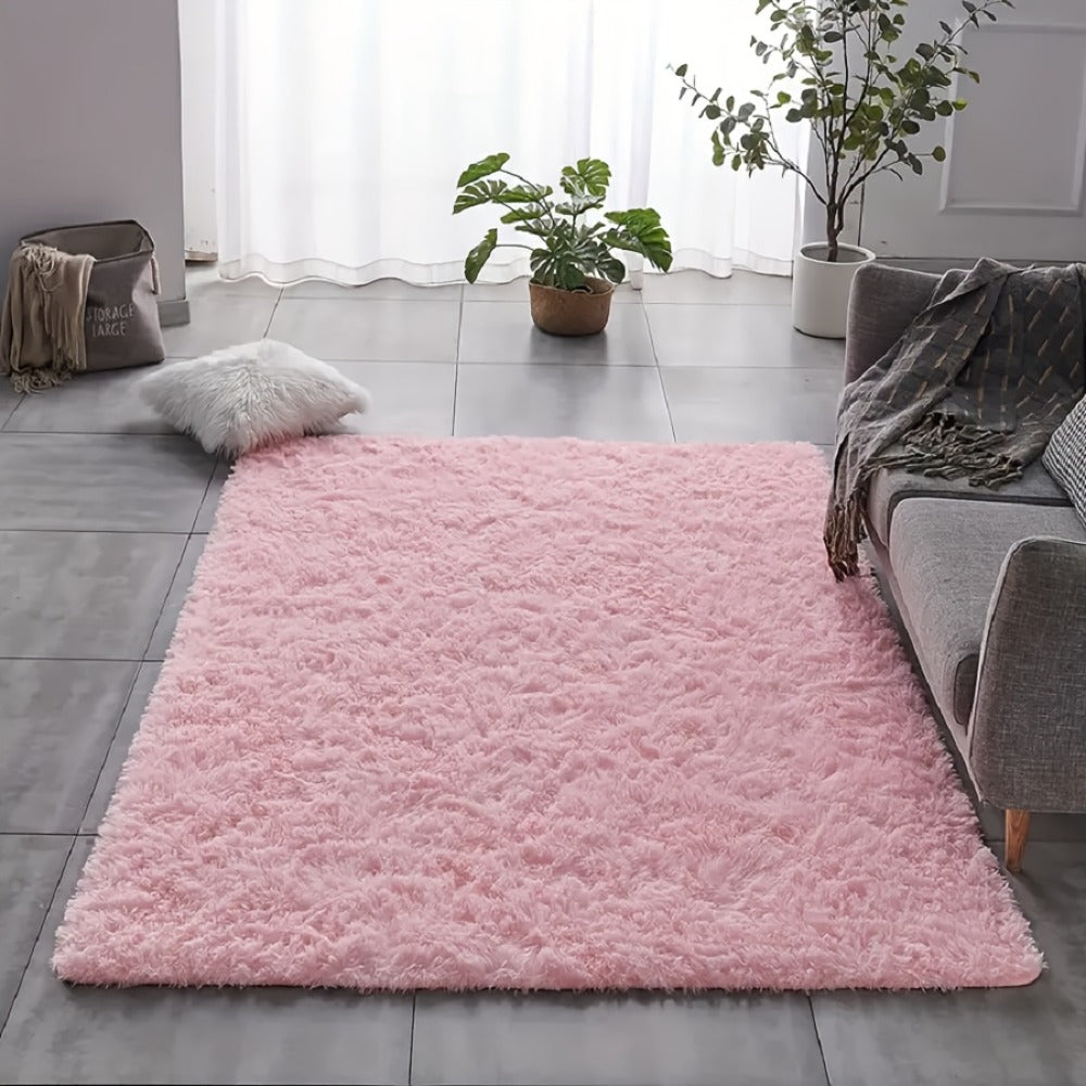 Shaggy Area Rug Soft Plush Fuzzy Carpet Non-Slip Tie-Dye Design for Bedroom Living Room Nursery Dorm — Pet Friendly Machine Washable Multiple Sizes & Colors