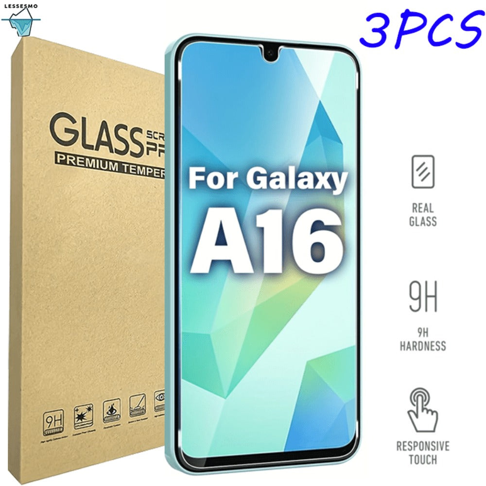 Screen Protector, 3-Piece Clear Tempered Glass Set for Samsung Galaxy A16 5G with Cleaning and Installation Accessories