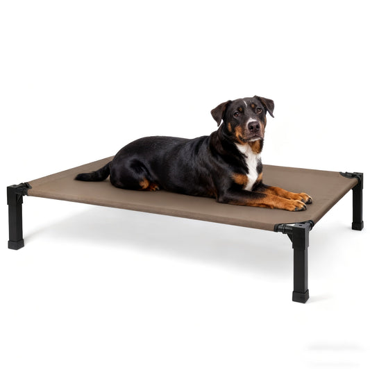 Elevated Dog Bed Cooling Raised Cot with Metal Frame – Washable Breathable Mesh, No-Slip Feet, Portable Dog Cot for Indoor & Outdoor Use, 4 Sizes, 7 Colors